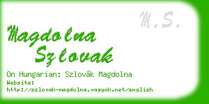magdolna szlovak business card